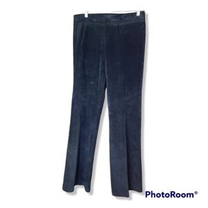 𝅺DANIER black suede leather side zip straight leg pants